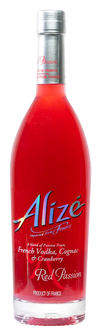 Alize Red Passion liqueur bottle with cranberry and peach flavors.