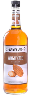 Arrow Amaretto Liqueur 1L bottle with almond liqueur and almond illustration