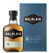 Balblair 15 Years Old Highland Single Malt Scotch Whisky bottle and box, 750 ML.