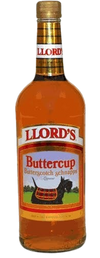 Llords Buttercup Butterscotch Schnapps Liqueur 1 L bottle with sweet and sour flavor, produced by The Black Prince Distillery.