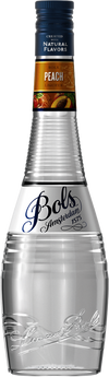 Bols Peach Schnapps Liqueur 1 L bottle with peach-colored label and vibrant design