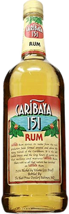 Caribaya Rum 151 Proof 1 L bottle with high proof overproof rum label