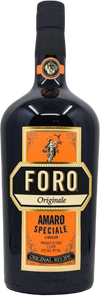 Foro Originale Amaro Speciale Liqueur 1L bottle with dark brown color and amber highlights.