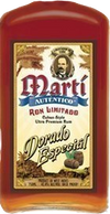 Marti Autentico Dorado Especial Ron Limitado Cuban-style ultra premium rum 1 L bottle with golden amber liquid and vintage label