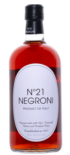 N 21 Negroni 750 ML bottle, Italian cocktail with gin, vermouth, Campari.