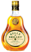 Belle de Brillet Pear Liqueur in elegant pear-shaped glass bottle.