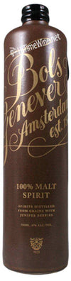 Bols Genever 100% Malt Genever 750 ML bottle with vintage design and golden lettering.