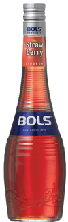 Bols Strawberry Liqueur 1L bottle with vibrant red strawberry liqueur