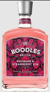 Boodles British Rhubarb & Strawberry Gin 750 ML bottle with pink hue.