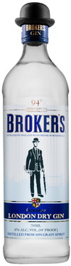 Brokers Genuine London Dry Gin 1.75 L premium London dry gin bottle