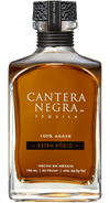 Cantera Negra Tequila Extra Anejo 750ml bottle with amber aged tequila and black cap