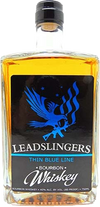 Leadslingers Thin Blue Line Bourbon Whiskey 750 ML bottle with elegant label design.
