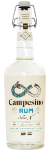 Campesino 2 Year Old Silver X Rum 750 ML bottle with label detail in white and blue.