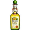 Cenote Tequila Green Orange Liqueur 750ml bottle with green orange on top, premium tequila and citrus blend