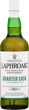 Laphroaig Single Malt Scotch Quarter Cask 10 Year 750 ML bottle.