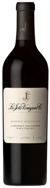 Bottle of La Jota Cabernet Sauvignon Howell Mountain 2018, a premium Napa Valley red wine with elegant labeling, ideal for aging or special occasions.
