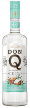 Don Q Coco Rum 1L bottle with natural coconut flavor.