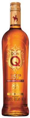 Don Q Puerto Rican Rum 151 Proof bottle with vanilla and oak notes.