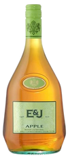 E and J Apple Brandy 750 ML bottle with golden amber liquid and green label