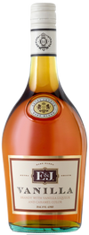 E and J Vanilla Brandy 750 ML bottle with rich amber color and vanilla flavor label