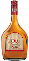 E & J Vs Original Brandy 1L bottle with gold label and red accents.