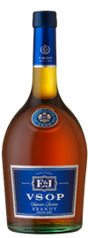 E and J VSOP Superior Reserve Brandy 1.75 L bottle with blue label and amber liquid inside