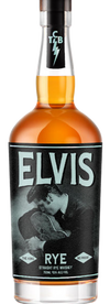 Elvis The King Straight Rye Whiskey bottle, 750 ML, with distinct label featuring Elvis Presley.