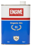 Engine Gin 1L organic bottle with damask rose and juniper flavors.