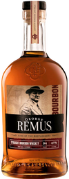George Remus Straight Bourbon Whiskey 750 ML bottle with label featuring Prohibition-era design.
