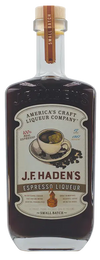 J.F. Hadens Small Batch Espresso Liqueur 750 ML bottle with coffee aroma and bittersweet flavor notes.