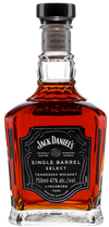Jack Daniels Single Barrel Select Tennessee Whiskey 1L bottle with amber whiskey and black label