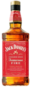 Jack Daniels Tennessee Fire Cinnamon Liqueur 1.75 L bottle with red label.
