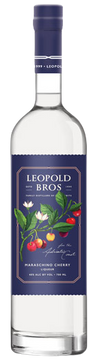 Leopold Bros. Maraschino Liqueur 700 ML bottle with cherry and floral label design