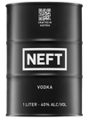 Neft Vodka Black Barrel 1L bottle with unique oil barrel packaging.