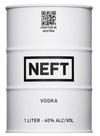 Neft Vodka White Barrel 1L with unique oil barrel packaging.