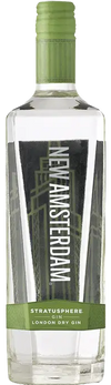 New Amsterdam Stratusphere The Original Gin 1.75 L bottle with green cap and label, premium London dry gin with citrus and juniper notes
