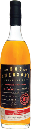 Doc Swinsons 5 Year Old Blenders Cut Straight Bourbon Whiskey 750ml bottle with rich amber color and black label