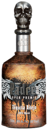 Padre Azul Anejo tequila bottle with skull cap, 1.75 L.