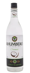 750ml bottle of Premium Blend Rhumbero Coconut Rum with tropical coconut flavor