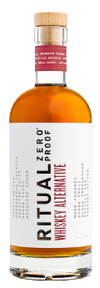 Ritual Zero Proof Whiskey Alternative Non-Alcoholic Spirit 750 ML bottle with oak, smoke, and caramel flavors.