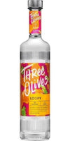 Three Olives Loopy Vodka 1 L bottle with colorful label displaying vibrant tropical fruit flavors.