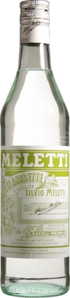 Meletti Anisette 750 ML bottle with label displaying brand and product details.