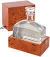 HDW Clix Vodka in lead-free crystal decanter with handcrafted burl wood case.