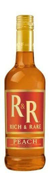 Rich & Rare Peach Canadian Whiskey 1.75L bottle with peach-flavored smooth Canadian whisky
