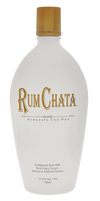 Rumchata Original Cream Liqueur 1L bottle with gold cap and creamy white label showcasing Caribbean rum and cinnamon flavor.