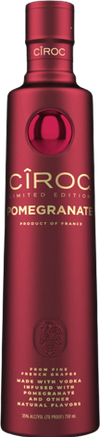 Ciroc Pomegranate Flavored Vodka 750ml bottle, limited edition, infused with pomegranate and natural flavors.