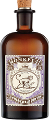 Monkey 47 Dry Gin Schwarzwald bottle, 375 ml, showcasing intricate label design.
