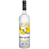 Grey Goose Citrus Flavored Vodka Le Citron 1L bottle with lemon design.