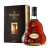 Hennessy XO Cognac 750ml bottle and box showcasing deep amber color and elegant design.