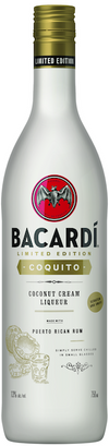 Bacardi Coquito Cream Liqueur Limited Edition bottle, 750 ML, featuring coconut and spice flavors.